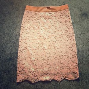 Brixon ivy lace with leather trim skirt